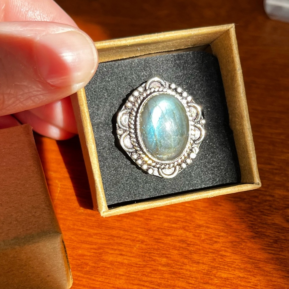 Sterling Silver Labradorite Ring Size 6